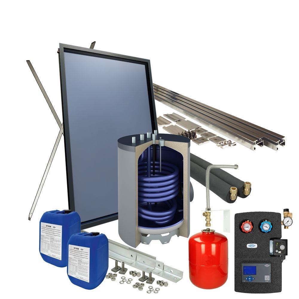solarpakket4plusplatdak120literondersteltapwaterboiler1collector